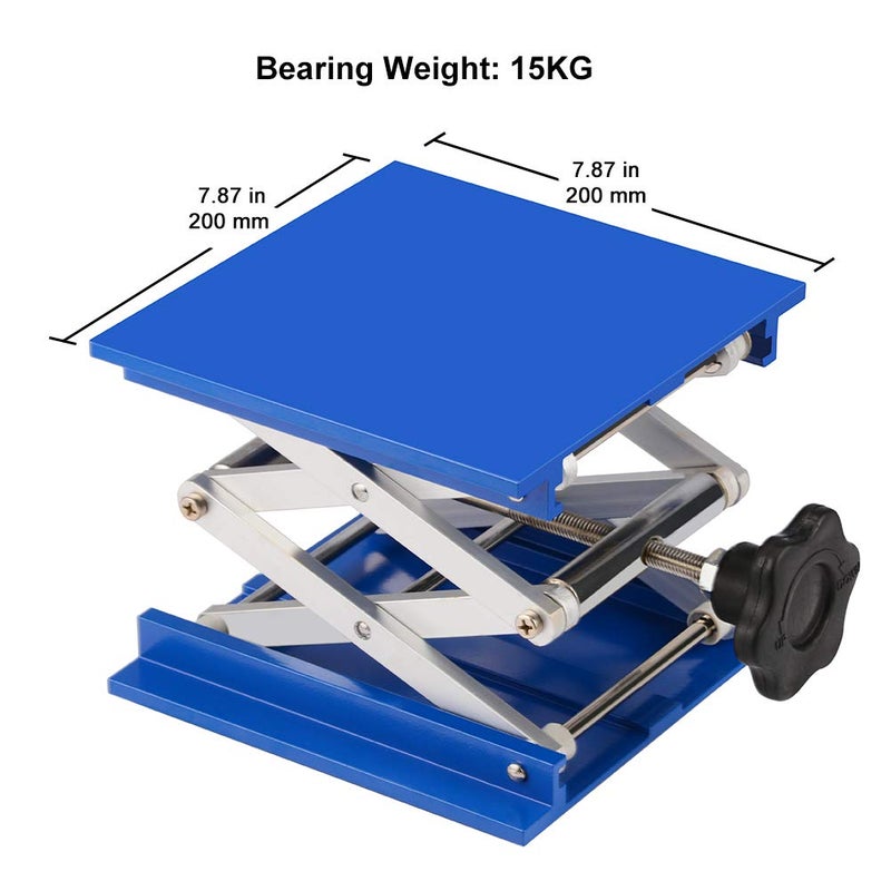 stonylab 8x8 inch Lab Jack, 200x200 mm Anodized Aluminum Top Deck Laboratory Support Jack Platform Lab Lift Stand Table Scissor Jack with 15 KG Support Weight, 67 to 315 mm Vertical Lift Range - Image 4